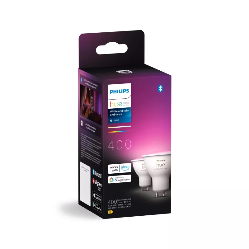 Philips Hue White and Colour Ambience GU10 – Foco inteligente – (pack de 2)
