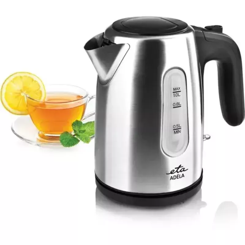 Chaleira elétrica ETA ETA160490000 — 1 L, 1600 W, aço inoxidável, indicador de nível de água