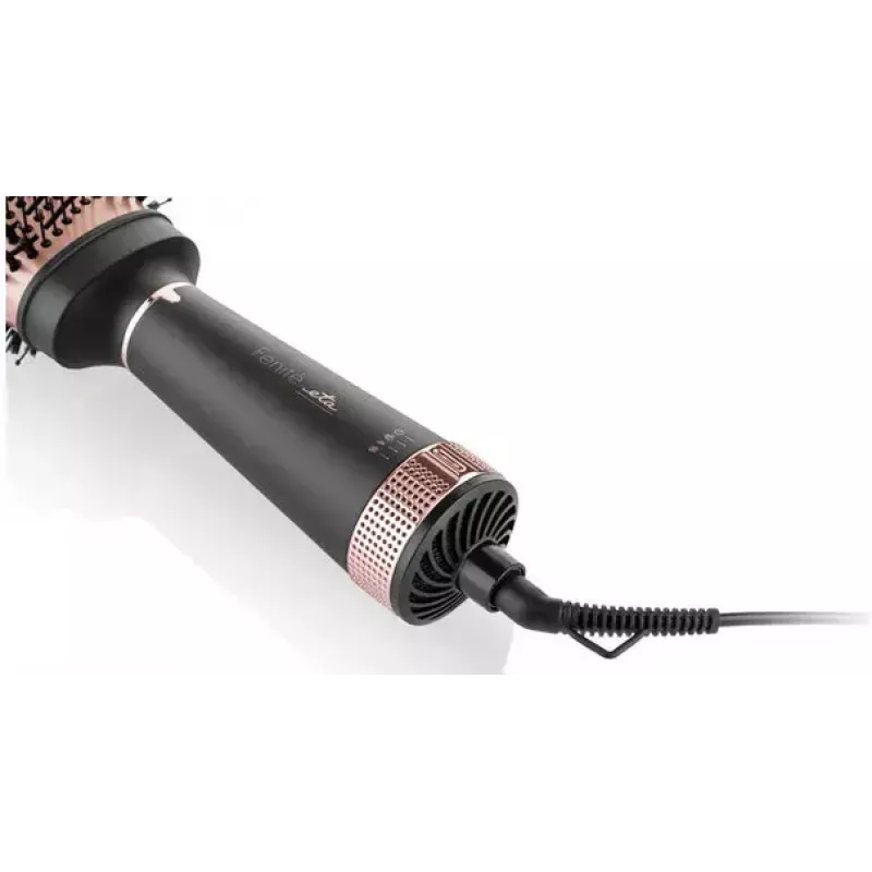Escova de ar quente ETA Fenité Airflow 1300 W, revestimento cerâmico, 3 níveis de temperatura, cabo 1,7 m, preto/rosa