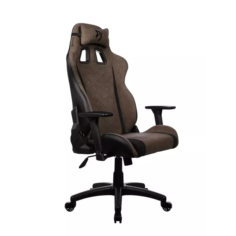 Cadeira gaming Arozzi Avanti SoftFabric castanha — revestimento em tecido, design ergonómico, ajustável em altura e inclinável
