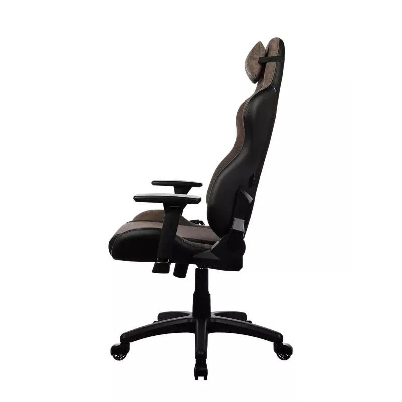 Cadeira gaming Arozzi Avanti SoftFabric castanha — revestimento em tecido, design ergonómico, ajustável em altura e inclinável