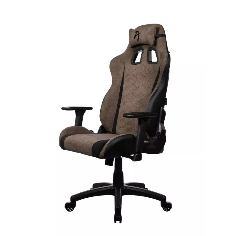 Cadeira gaming Arozzi Avanti SoftFabric castanha — revestimento em tecido, design ergonómico, ajustável em altura e inclinável