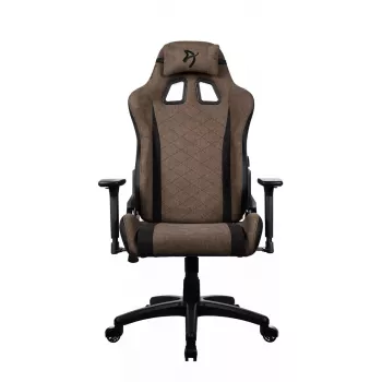 Cadeira gaming Arozzi Avanti SoftFabric castanha — revestimento em tecido, design ergonómico, ajustável em altura e inclinável