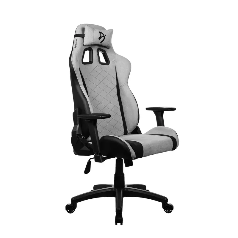 Cadeira gaming arozzi Avanti SoftFabric cinzento-claro – ergonómica com encosto alto, revestimento em tecido, braços ajustáveis, ajuste de inclinação e altura