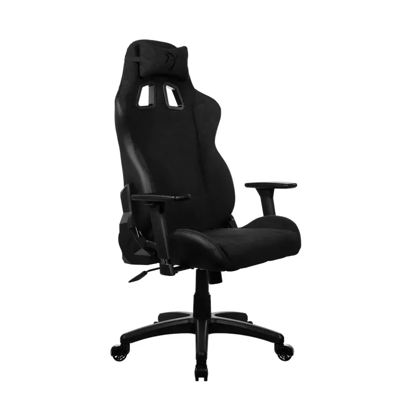 Cadeira gaming arozzi Avanti SoftFabric preto puro — ergonómica, encosto alto, braços ajustáveis, função de balanço inclinável