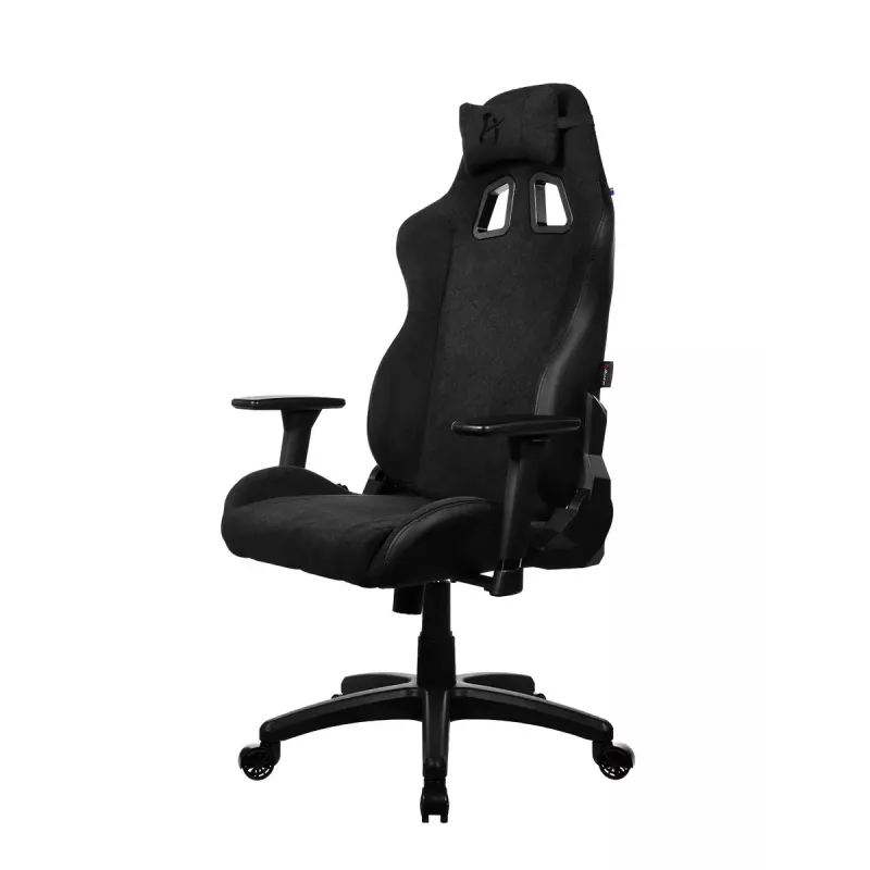 Cadeira gaming arozzi Avanti SoftFabric preto puro — ergonómica, encosto alto, braços ajustáveis, função de balanço inclinável
