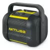 Rádio de obra Muse M-968 BTY — FM analógico, 40 W RMS, Bluetooth 10 m, resistente ao pó/choques, preto/amarelo