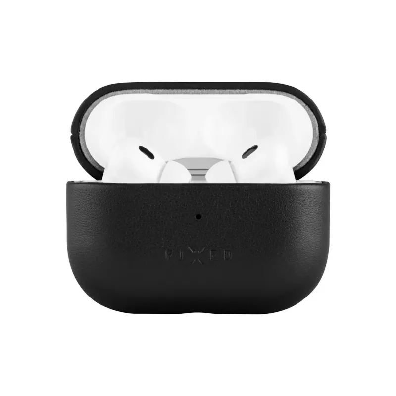 Capa de proteção em pele FIXED FIXLPM-999-BK para auriculares com suporte MagSafe, preta
