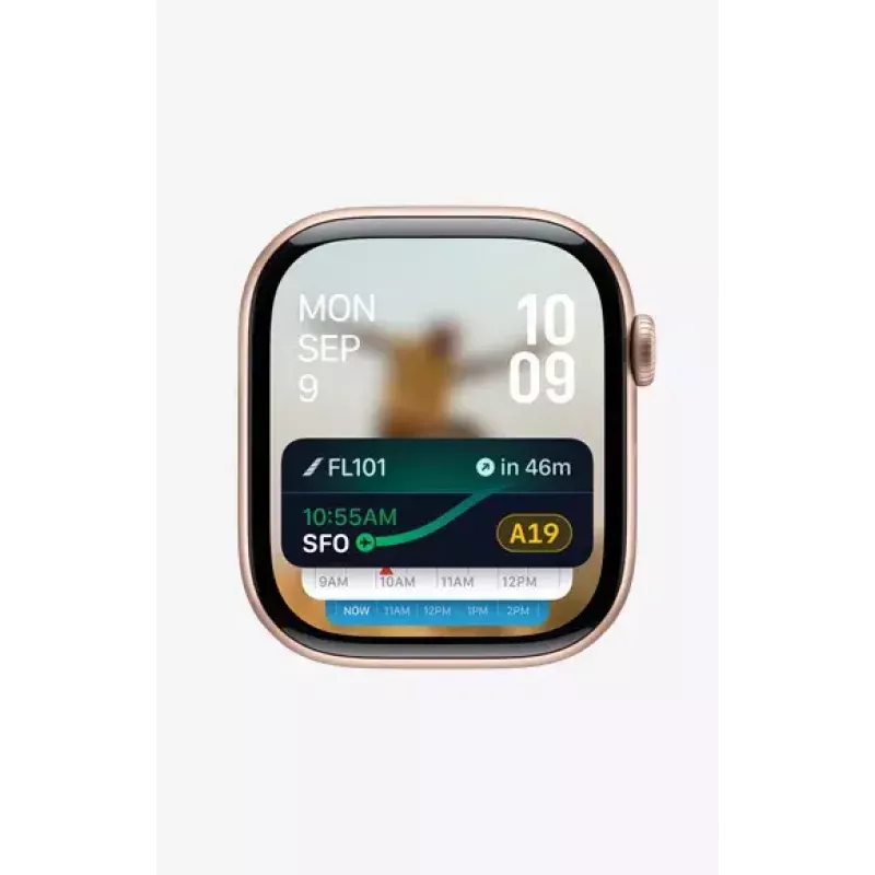 Smartwatch Apple Watch Series 10 GPS 46mm caixa de alumínio prateado com pulseira desportiva Denim – M/L