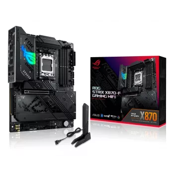 Placa-mãe ASUS ROG STRIX X870-F GAMING WIFI — AMD X870, Socket AM5, ATX, DDR5, 4x DIMM, Wi‑Fi 7, BT 5.4