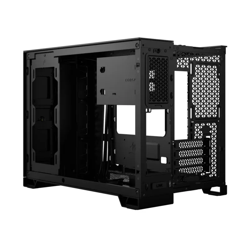 Caixa de PC CORSAIR 2500D AIRFLOW Midi Tower preto — ATX/Micro ATX, suporte para radiador frontal de 280 mm, USB-A x2, USB-C x1