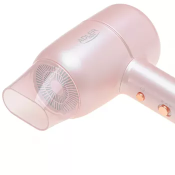Adler AD 2279p secador de cabelo, 1800 W, iónico, 2 níveis de temperatura, rosa