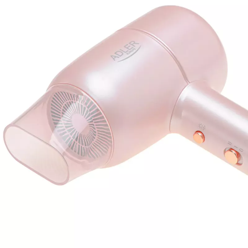 Adler AD 2279p secador de cabelo, 1800 W, iónico, 2 níveis de temperatura, rosa