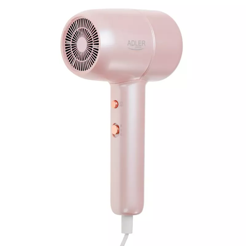 Adler AD 2279p secador de cabelo, 1800 W, iónico, 2 níveis de temperatura, rosa