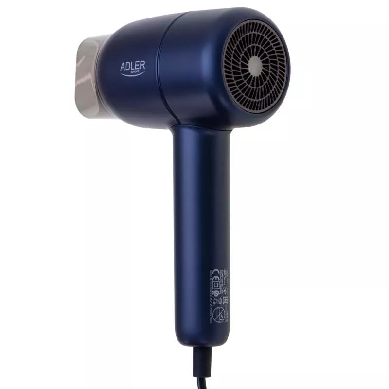 Secador de cabelo Adler AD 2279b 1800W, 2 regulações de temperatura, 2 velocidades, função iões, azul