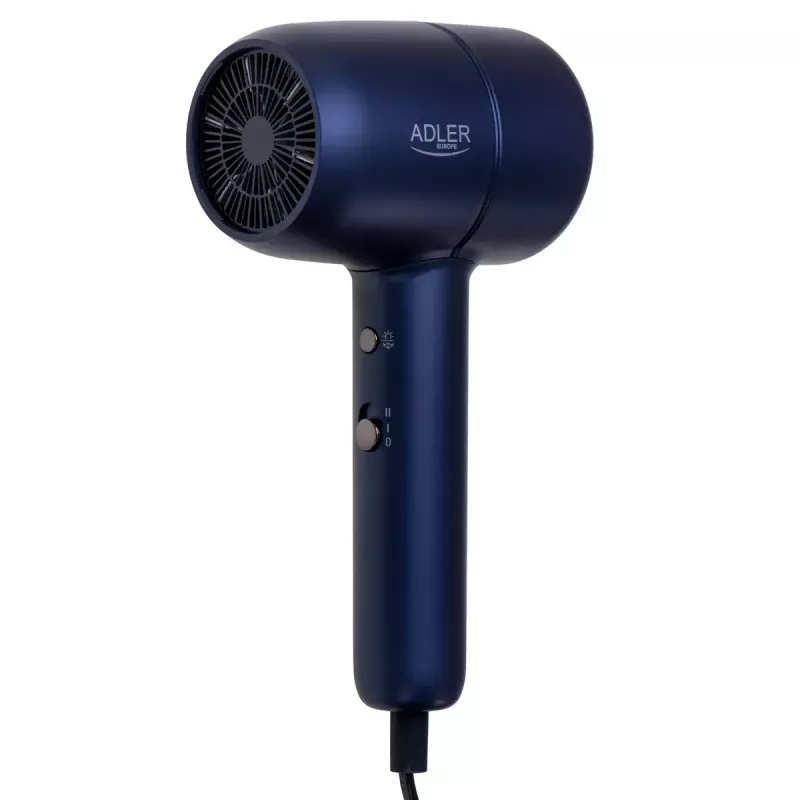 Secador de cabelo Adler AD 2279b 1800W, 2 regulações de temperatura, 2 velocidades, função iões, azul
