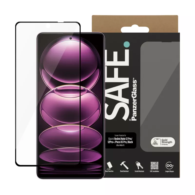 Película protetora de ecrã PanzerGlass SAFE. by ® Xiaomi Mi 12 Pro 5G | Poco X5 Pro | 12 Pro Plus 5G | Ultra-Wide Fit
