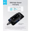 Bateria portátil Anker Zolo 10000mAh, carregamento ultrarrápido 30W, cabo USB-C integrado, preto