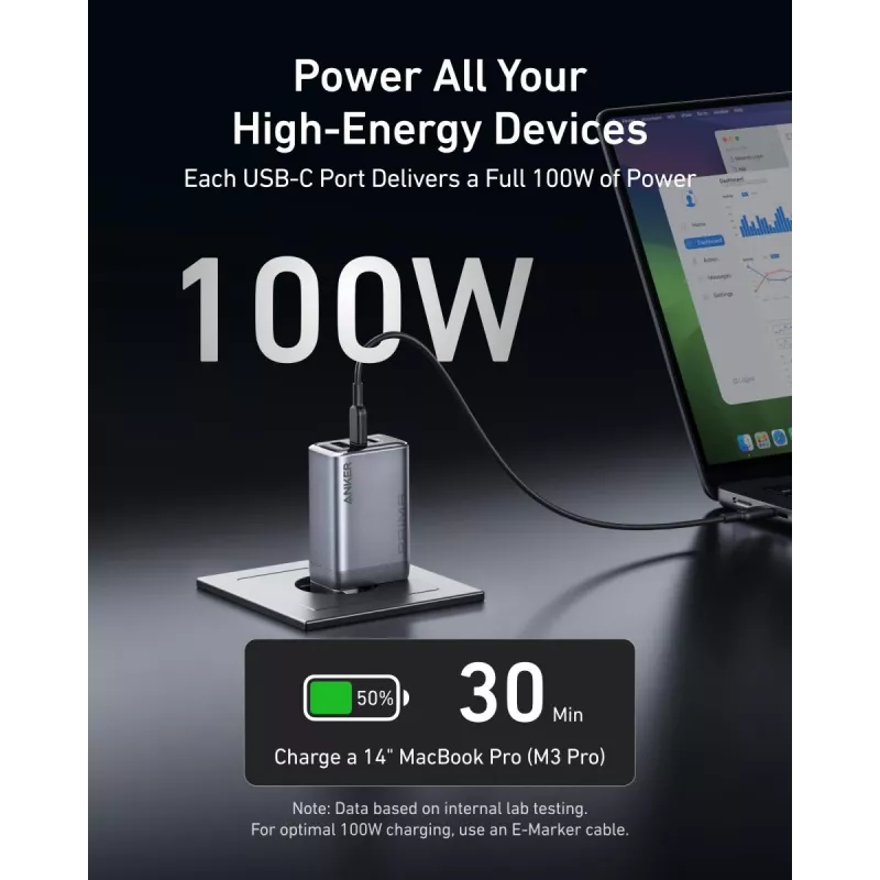 Carregador de dispositivos móveis Anker A2688341 universal preto AC interior 110–240 V 1 USB 2.0 2 USB-C