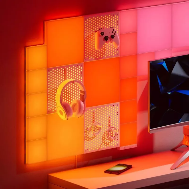 Painel de expansão pegboard LED modular Nanoleaf N8100E00-1BP – painel individual de substituição/expansão para Nanoleaf Pegboard