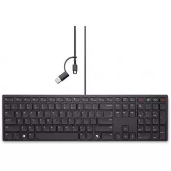 Teclado DELL KB525C Office USB QWERTY US International, preto