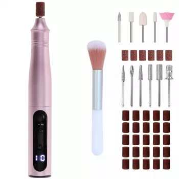 Conjunto de brocas para manicura e pedicura Adler AD 2181 - 5 níveis de potência, rosa