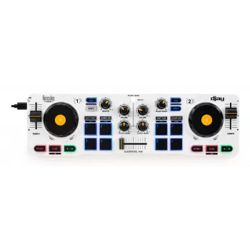 Controlador DJ Hercules 4780921 2 canais preto, branco, amarelo