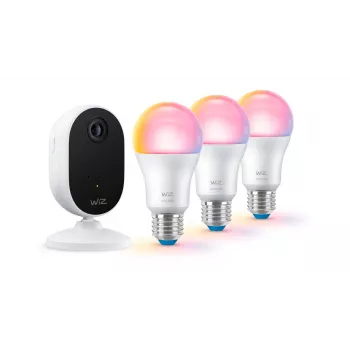 Kit inicial de videovigilância WiZ, kit de iluminação inteligente, Wi-Fi/Bluetooth, branco, Wi-Fi 4 (802.11n), 802.11b, 802.11g, WPA2, WPA3, LED
