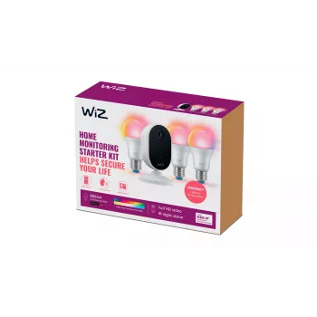 Kit inicial de videovigilância WiZ, kit de iluminação inteligente, Wi-Fi/Bluetooth, branco, Wi-Fi 4 (802.11n), 802.11b, 802.11g, WPA2, WPA3, LED