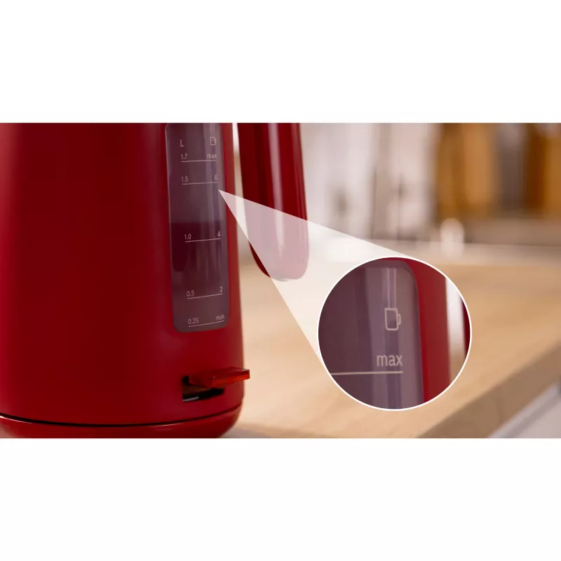 Chaleira elétrica Bosch TWK2M164 1,7 L 2400 W preta, cinzenta, vermelha
