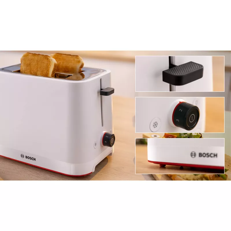 Bosch MyMoment TAT3M121 torradeira compacta, 2 ranhuras, 950 W, branca