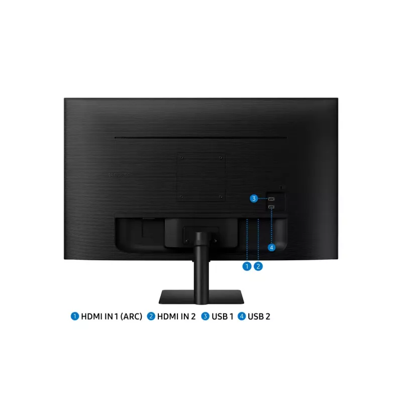 Monitor Samsung M50D de 27 polegadas — 27 polegadas Full HD (1920×1080), VA LED, 4 ms, ângulo de visão de 178°, altifalantes integrados, hub USB, VESA, preto