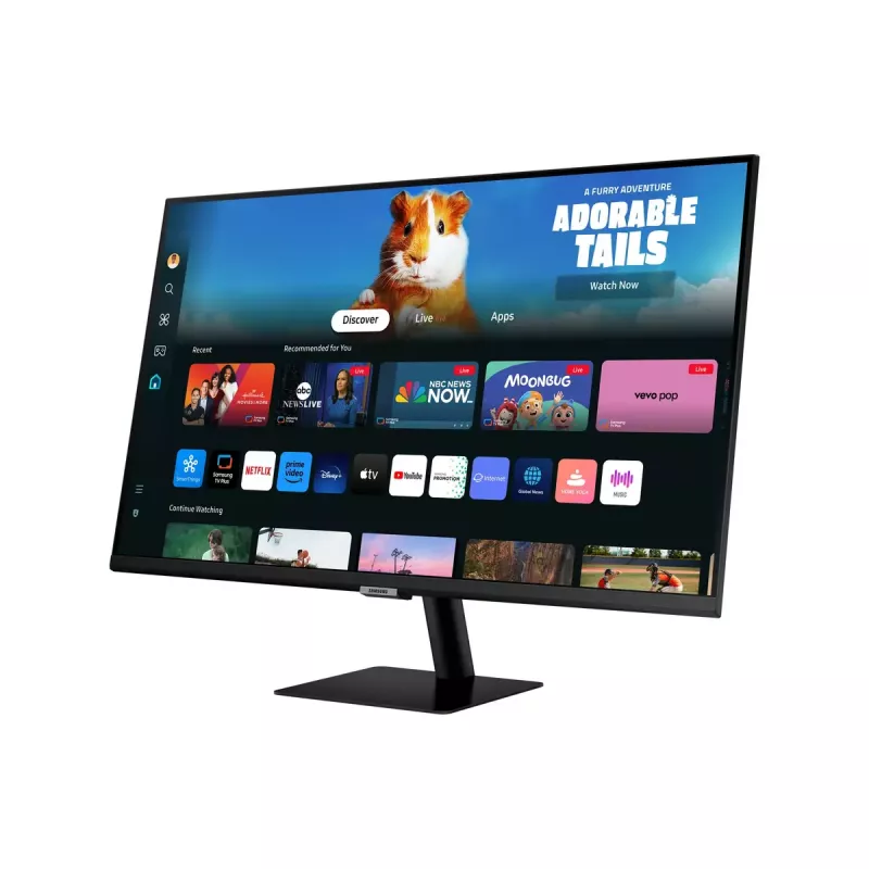 Monitor Samsung M50D de 27 polegadas — 27 polegadas Full HD (1920×1080), VA LED, 4 ms, ângulo de visão de 178°, altifalantes integrados, hub USB, VESA, preto
