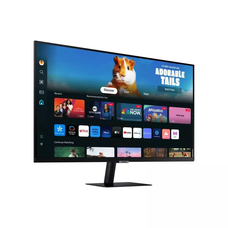Monitor Samsung M50D de 27 polegadas — 27 polegadas Full HD (1920×1080), VA LED, 4 ms, ângulo de visão de 178°, altifalantes integrados, hub USB, VESA, preto