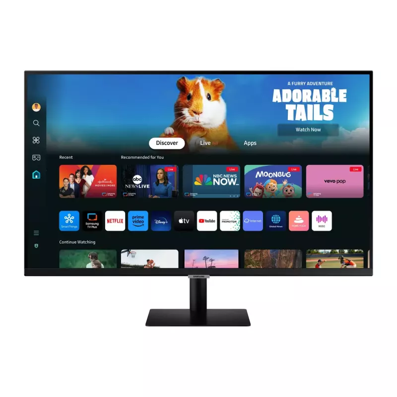 Monitor Samsung M50D de 27 polegadas — 27 polegadas Full HD (1920×1080), VA LED, 4 ms, ângulo de visão de 178°, altifalantes integrados, hub USB, VESA, preto