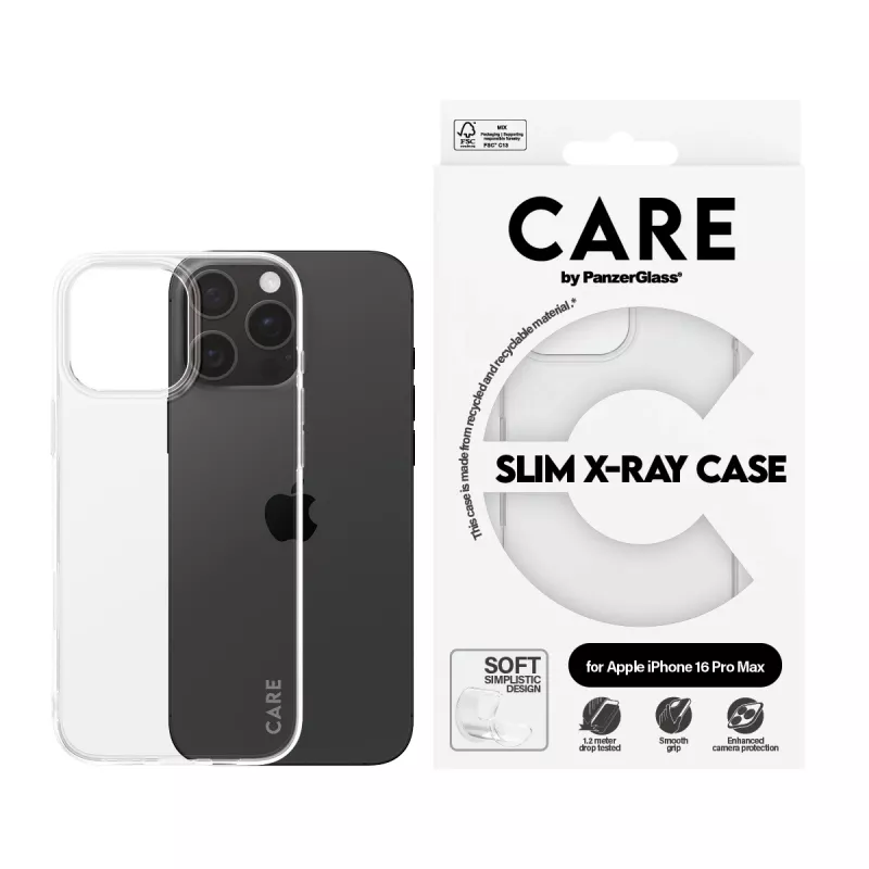 Capa PanzerGlass CARE™ by ® X-Ray iPhone 16 Pro Max, capa, Apple, Apple - iPhone 16 Pro Max, Transparente
