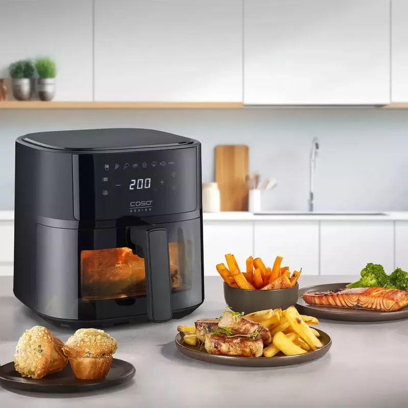 Fritadeira de ar quente Caso Designer fritadeira de ar quente 6.0 — 1700 W, capacidade de 6 L, preta