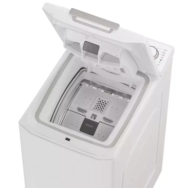 Máquina de lavar roupa de carga superior CANDY TCA284TM5-S — 8 kg, 1200 rpm, classe de eficiência energética A, 410×600×860 mm, branca