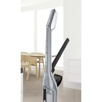 Aspirador vertical Bosch BCH3P210 2-em-1, limpeza a seco, depósito de pó 0,4 L, sem fios + funcionamento com cabo, cinzento/preto, 3 kg