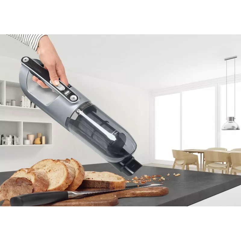 Aspirador vertical Bosch BCH3P210 2-em-1, limpeza a seco, depósito de pó 0,4 L, sem fios + funcionamento com cabo, cinzento/preto, 3 kg