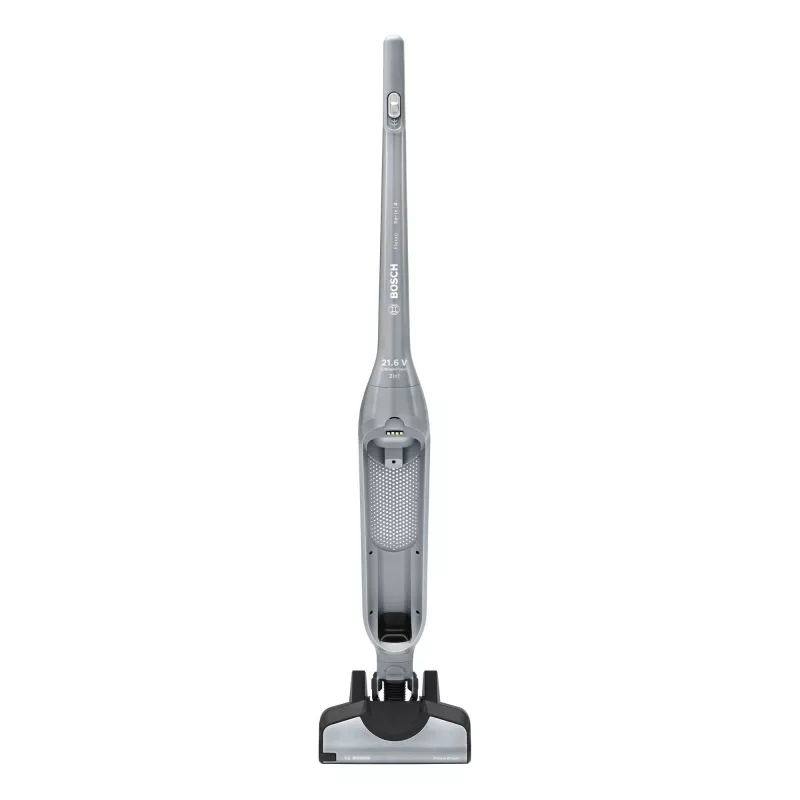 Aspirador vertical Bosch BCH3P210 2-em-1, limpeza a seco, depósito de pó 0,4 L, sem fios + funcionamento com cabo, cinzento/preto, 3 kg