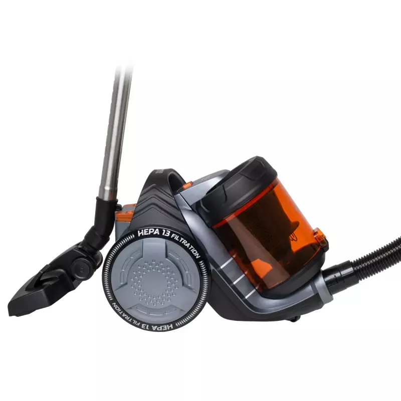 Aspirador sem saco Adler AD 7065 — 700 W, depósito de pó 1,6 L, HEPA, raio de 9 m, preto/vermelho