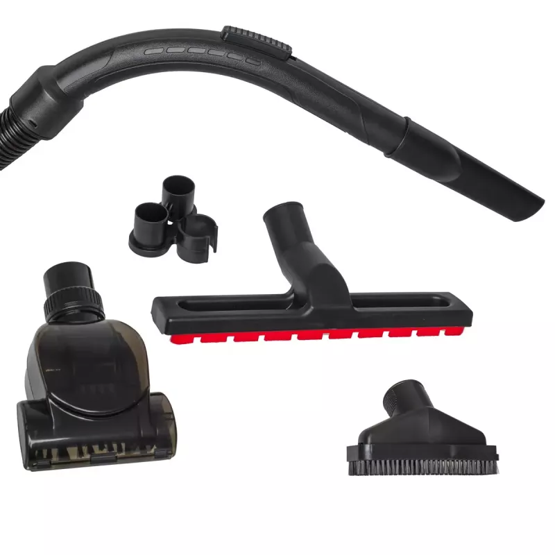 Aspirador sem saco Adler AD 7065 — 700 W, depósito de pó 1,6 L, HEPA, raio de 9 m, preto/vermelho
