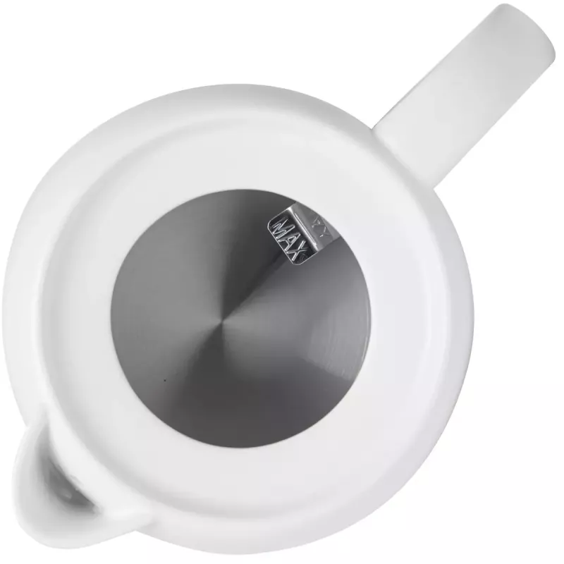 Chaleira elétrica Adler AD 1304 — 1 L, 1200 W, corpo em cerâmica, tampa articulada, base rotativa 360°, branca