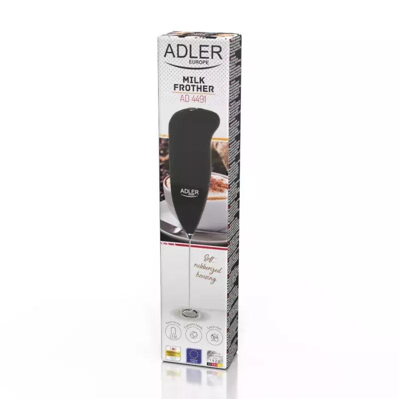 Batedor de leite elétrico de mão Adler AD 4491 batedor em aço inoxidável preto