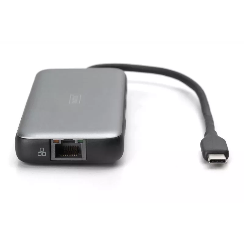 Docking station USB-C DIGITUS, 7 portas - HDMI / 2x USB-A 3.2 Gen 2 / GbE / SD / MicroSD - 100W USB Power Delivery