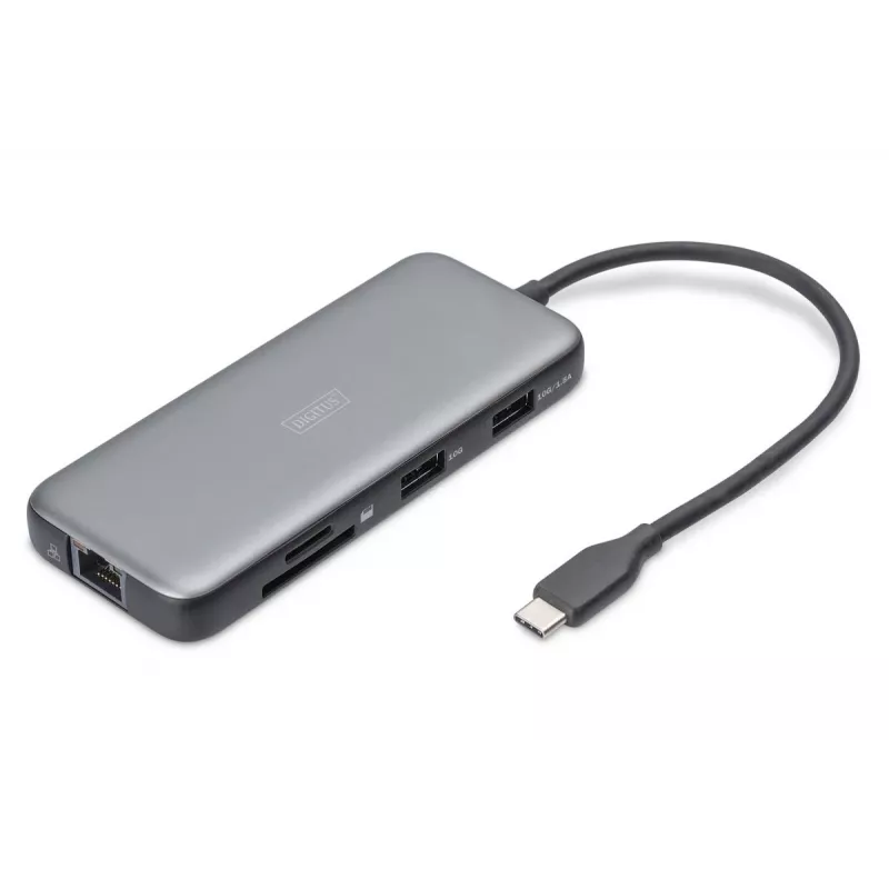 Docking station USB-C DIGITUS, 7 portas - HDMI / 2x USB-A 3.2 Gen 2 / GbE / SD / MicroSD - 100W USB Power Delivery