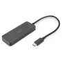 Digitus DS-45334 hub de vídeo MST de 3 portas, USB-C para 3x DisplayPort, preto