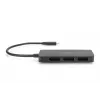 Digitus DS-45334 hub de vídeo MST de 3 portas, USB-C para 3x DisplayPort, preto
