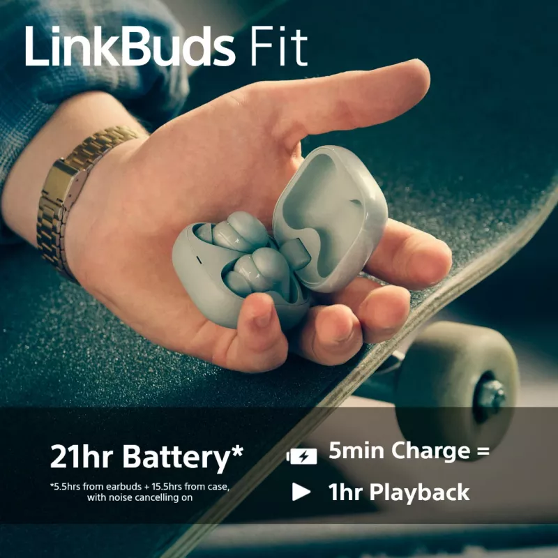 Auscultadores sem fios In-Ear Sony LinkBuds Fit WFLS910NB — Bluetooth, 20–20000 Hz, alcance de 10 m, 75 g, preto